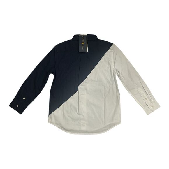 Ralph Lauren Color-Blocked Cotton Shirt for boys. Size 5 - Picture 2 of 6